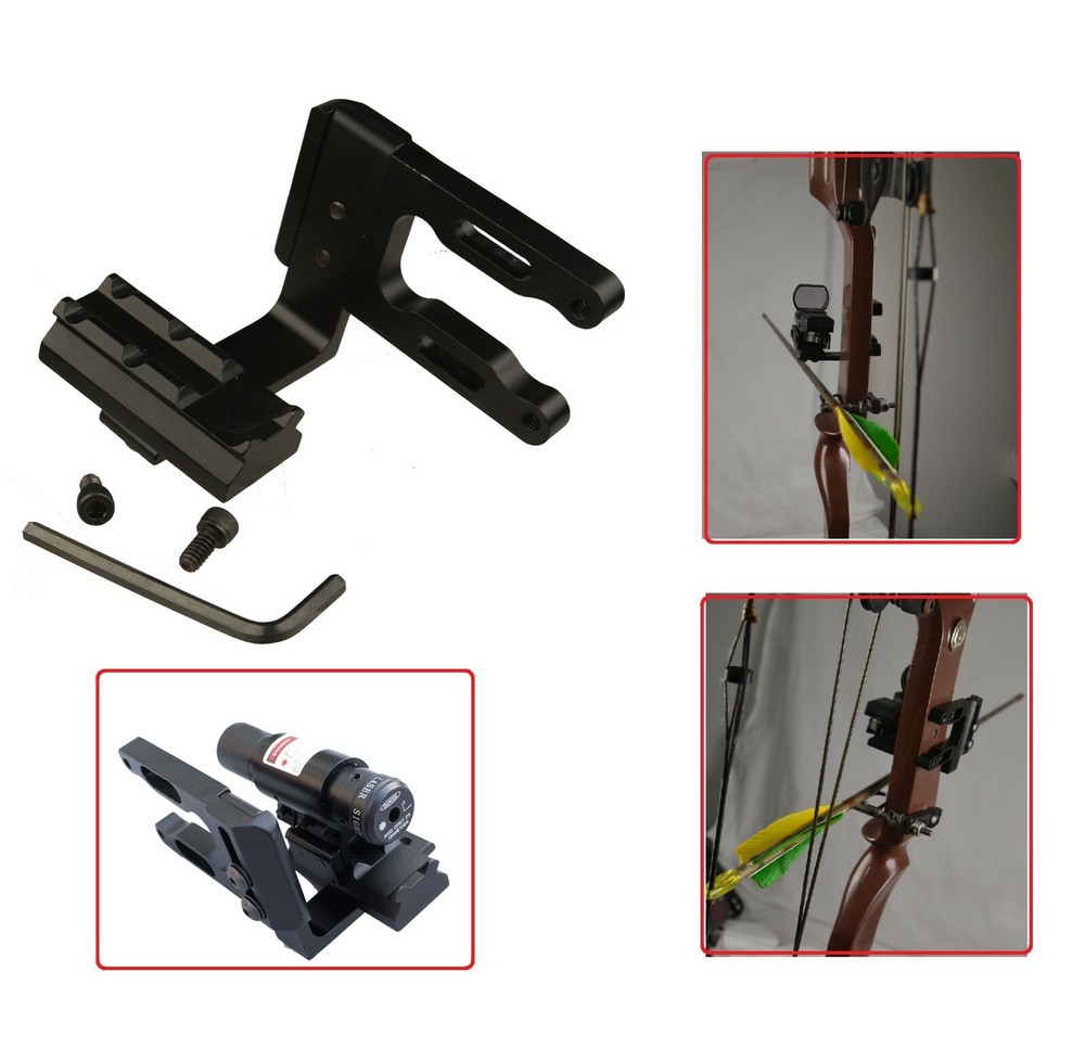 Aluminum Archery Scope & Dot Sight Bracket Mount For Recurve & Compound Bow