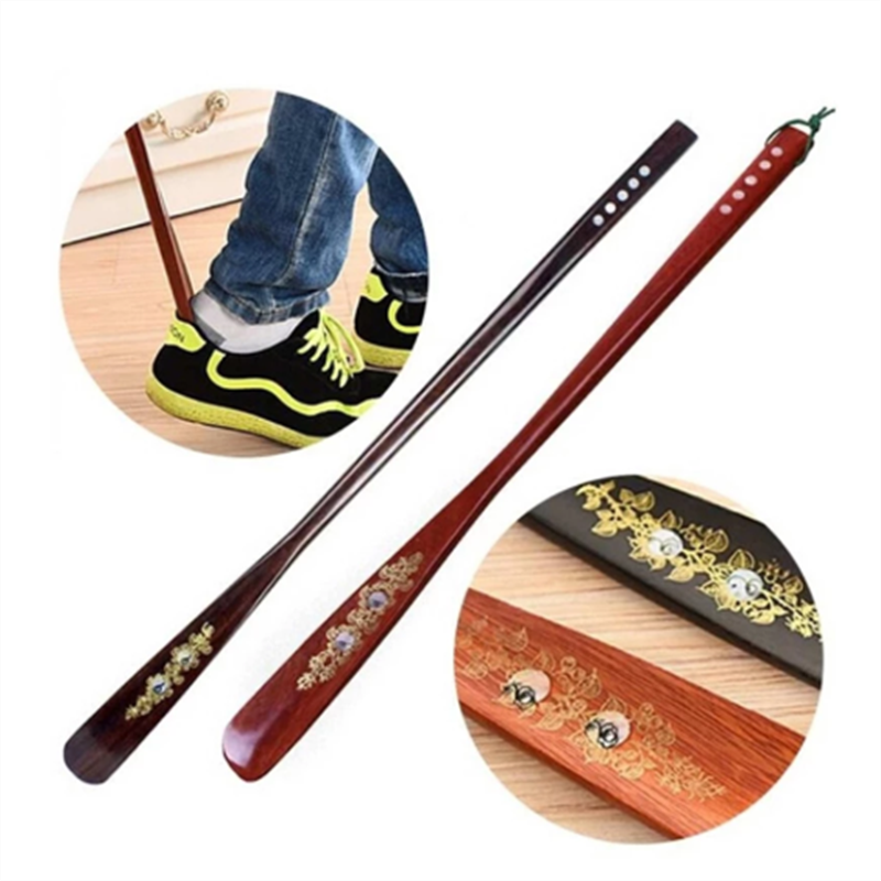55cm Extra-Long Handled Shoe Horn Hard Wooden Shoe Horn Shoe Spoon Home Tools US