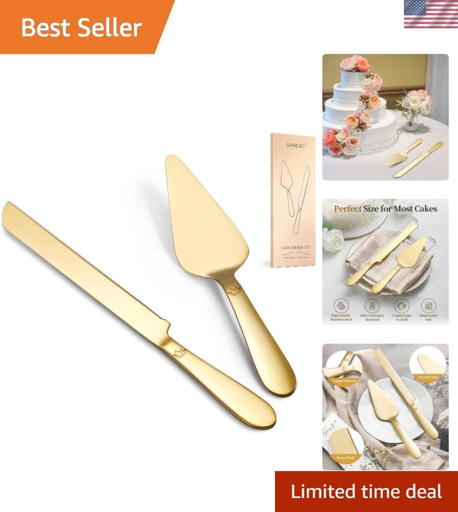 Cake Cutting Set for Wedding - Extended Cake Knife and Server Set Thickened S...