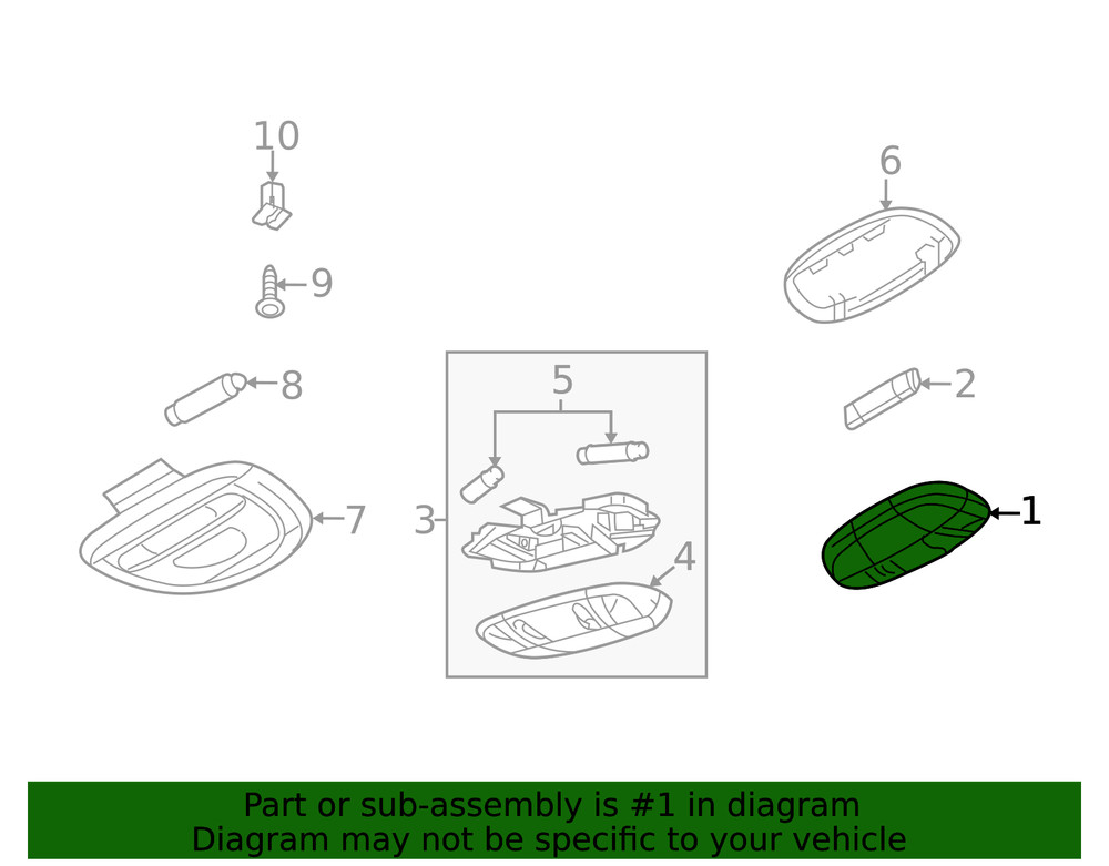 Genuine Ford Dome Lamp Assembly BL3Z13776A