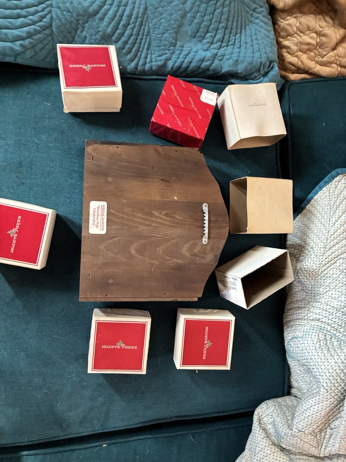 Reed & Barton Twelve Days of Christmas Silverplate Bell Set W/ Shelf Complete