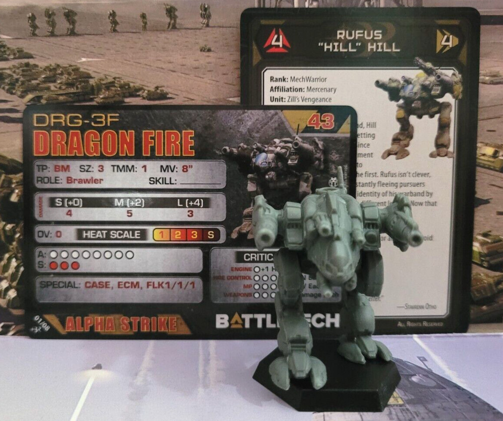 Battletech Dragon Fire Mech Inner Sphere Black Remnant Command Lance Miniature