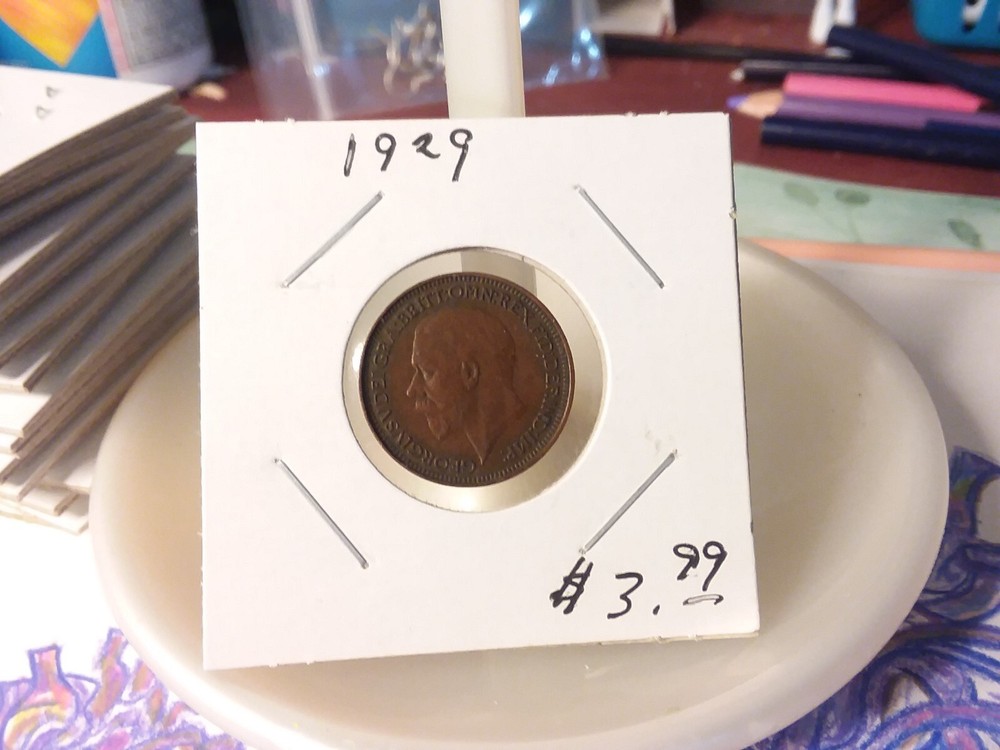 1929 British Farthing - George V - 10302401