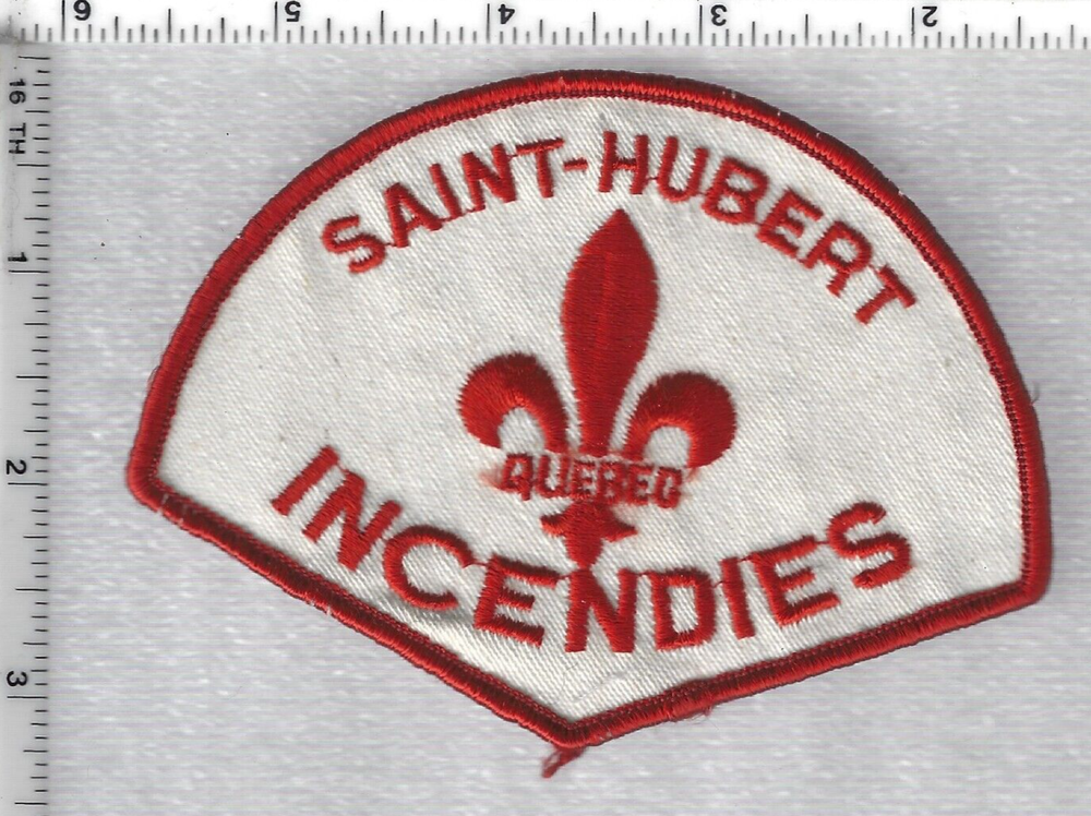 Saint-Hubert Fire Department (Quebec, Canada) Rare Red Shoulder patch