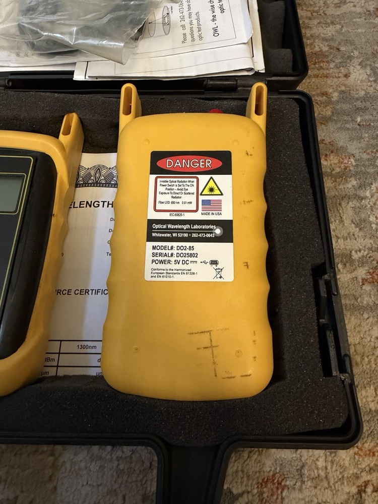 OWL Dual OWL Optical Source +WaveTester Optical Power Meter in Case - With Cert