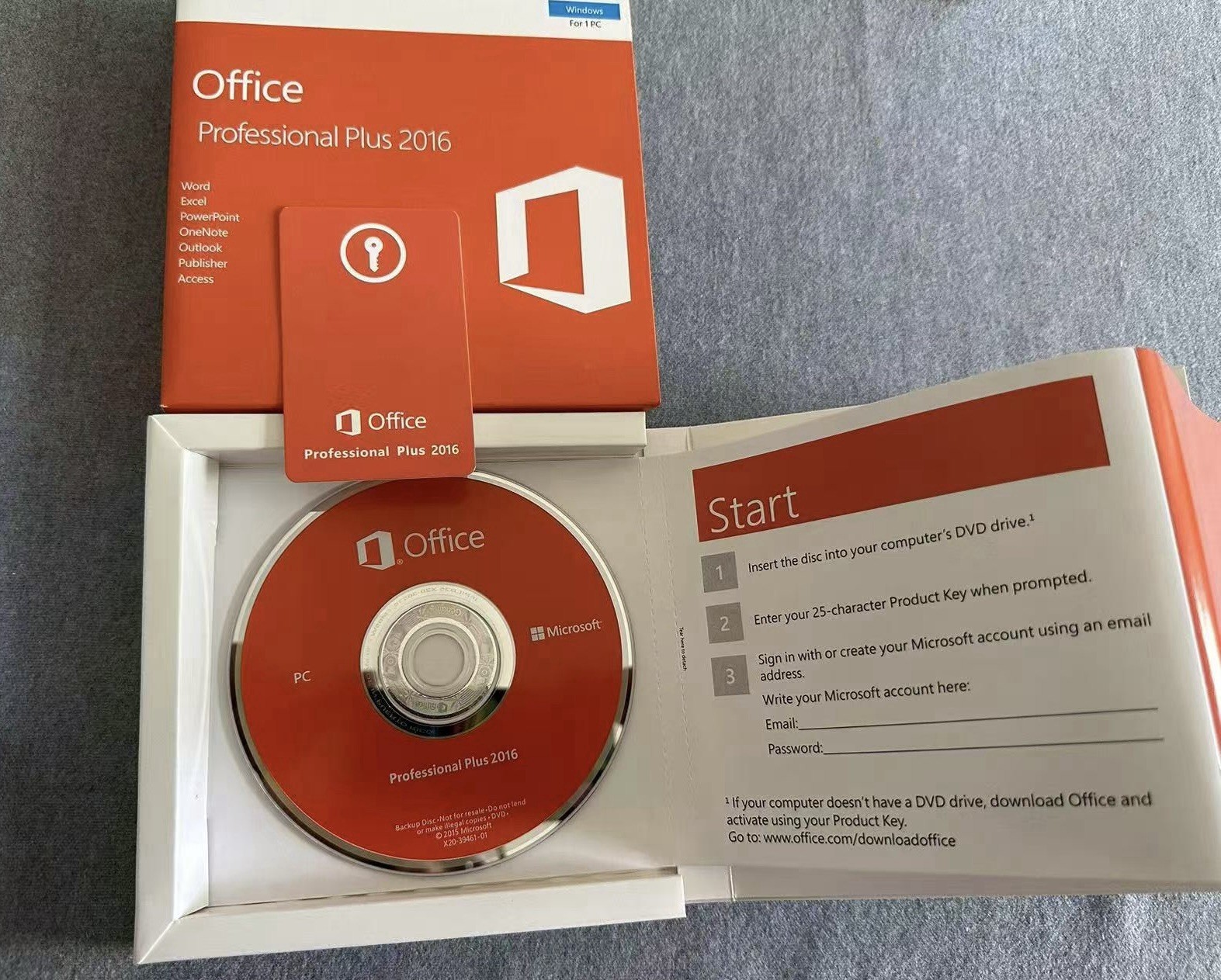Microsoft Office 2016 Professional Plus (Verified for 8 PCs) |DVD+Product Key