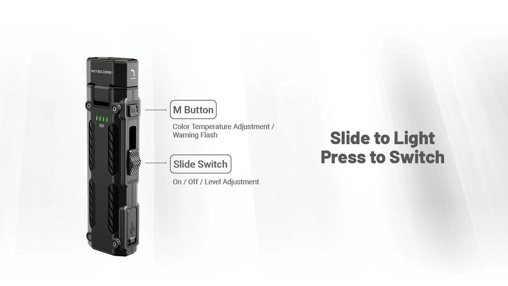 Nitecore EDC09 EDC Flashlight High CRI Three Color Temperatures Adjustable Angle