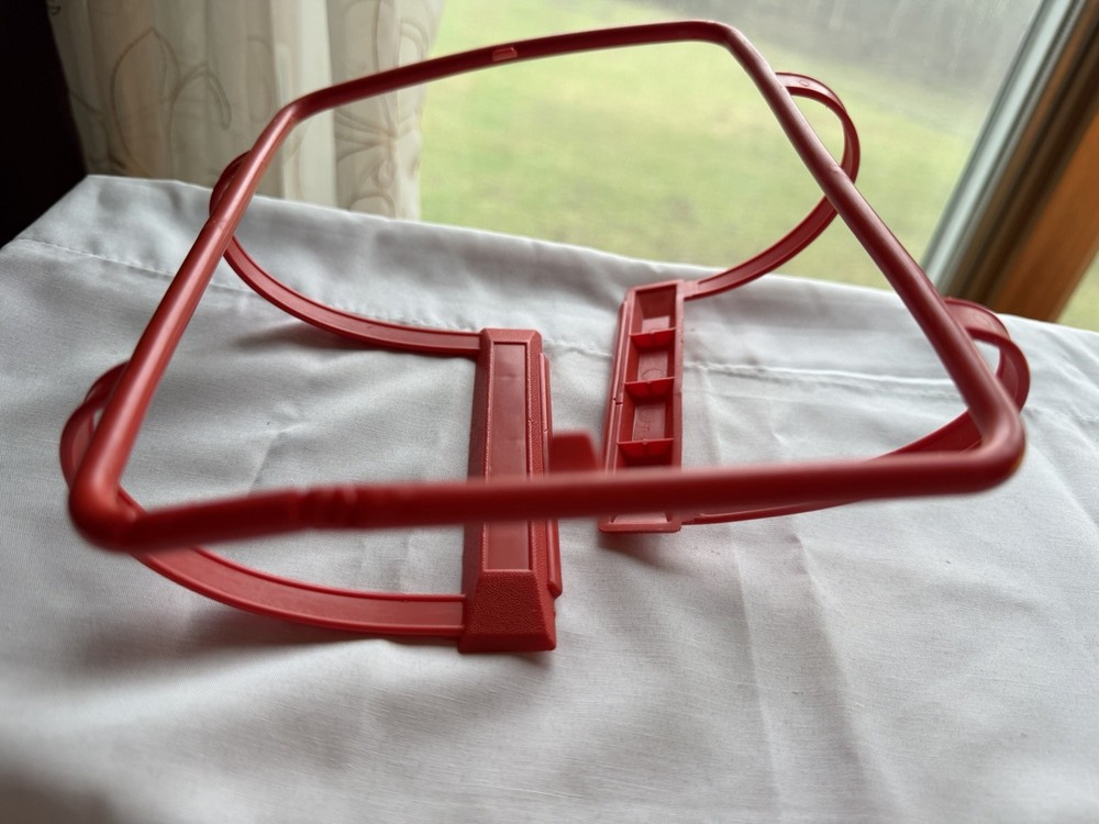Tupperware Red & White Rectangle Plastic Lunch Box Snap Lid Handle 3-Piece Set