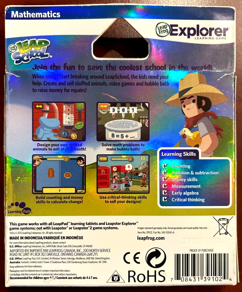 LeapFrog LeapPad Explorer Learning: Leap School - Math, Leap Pad 1 2 3 Expl Ultr