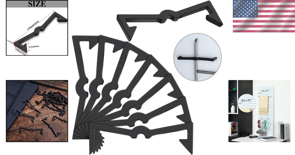 Practical Black Plastic Peg Hook Clip Retainers - 50 for Organized Storage