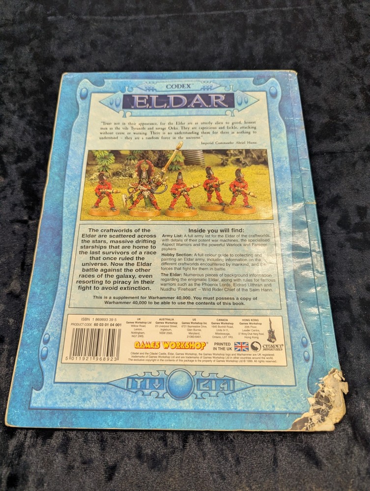40K Warhammer Codex Eldar Rule Army Games Workshop Book