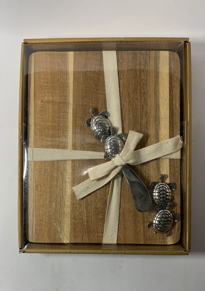 Turtle Acacia Cheeseboard & Condiment Spreader