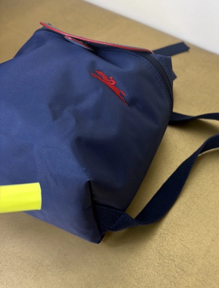 LONGCHAMP LE PLIAGE MINI BACKPACK NAVY BLUE RED NYLON LEATHER