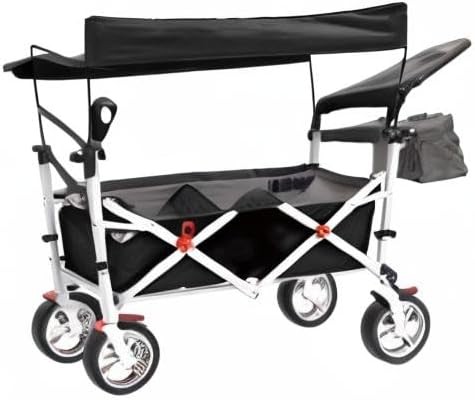 Creative Outdoor Push Pull Folding Wagon for Cargo | Beach Park Garden Black