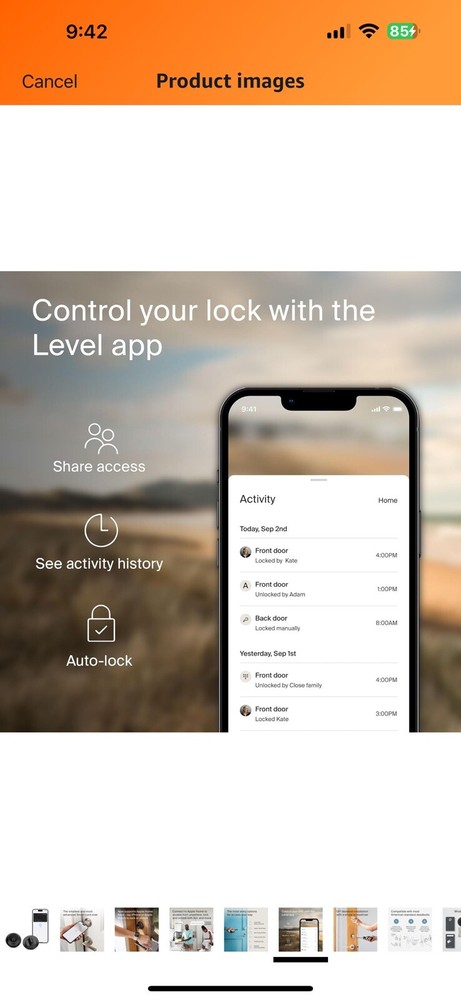 Level Lock+ Smart Lock - World's Smallest Smart Lock Plus Apple Home Keys