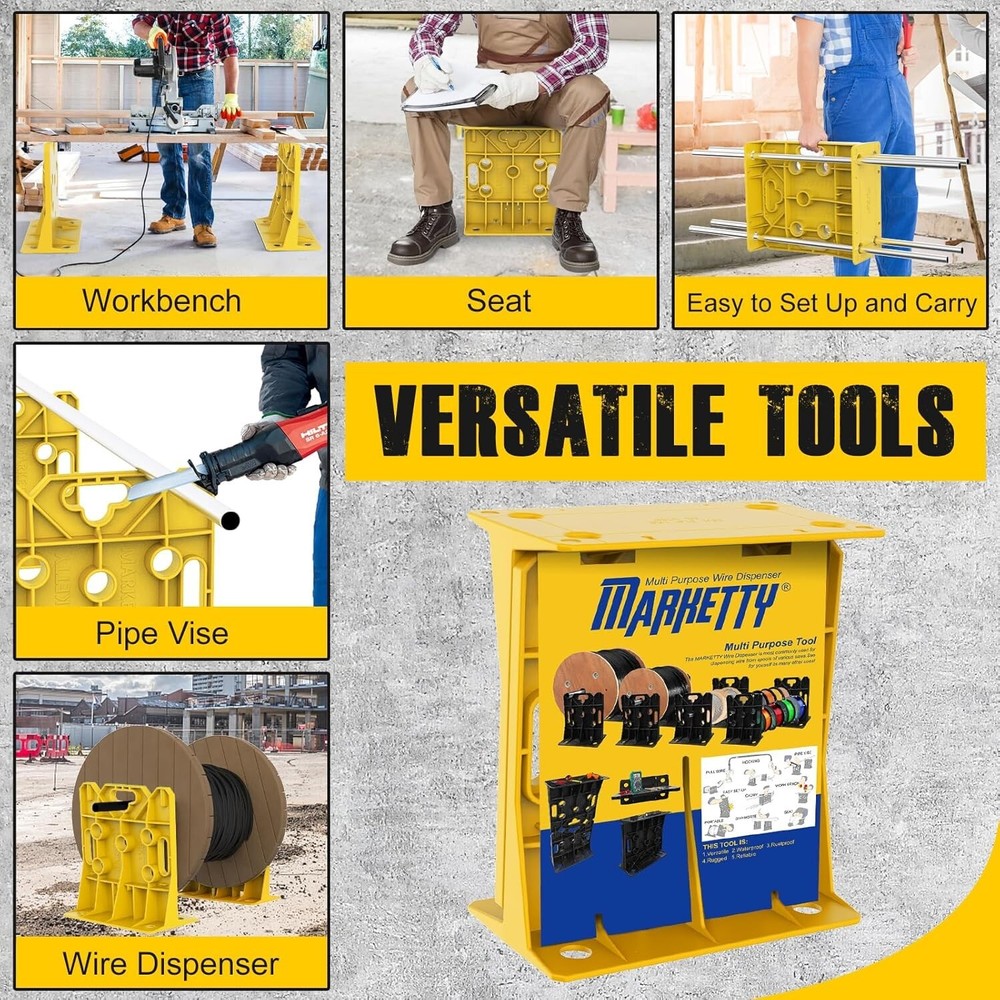 Multi Purpose Wire Dispenser, Cable/Wire Spool Rack, Wire Spool Caddy, Holds ...