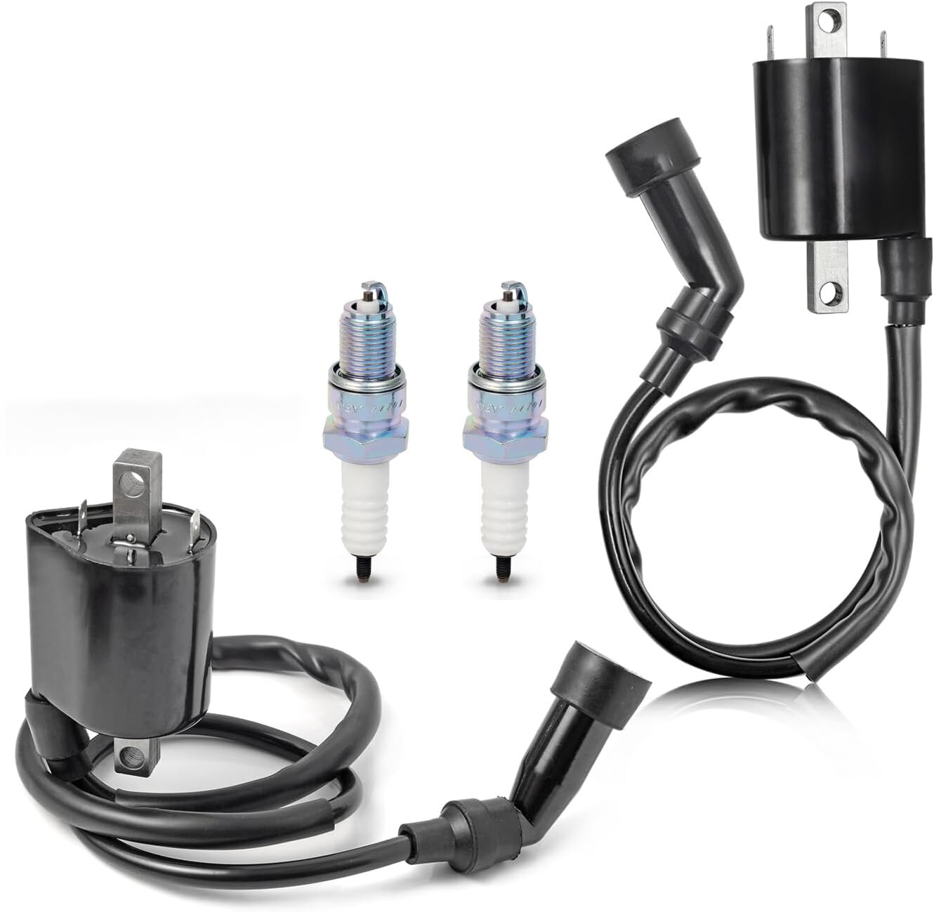 Ignition Coil Pack Spark plug W Cap For Yamaha V Star 1100 XVS1100 1999-2009 R+L