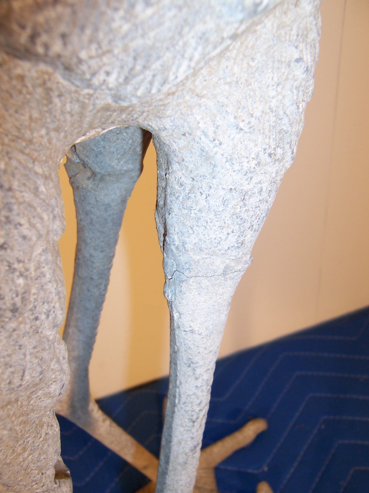 Vintage Weathered Aluminum Egret Crane Bird Garden Pond Statues