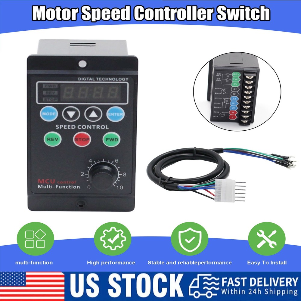 Programmable Motor Speed Controller Variable Speed Governor Switch AC 110V 120W