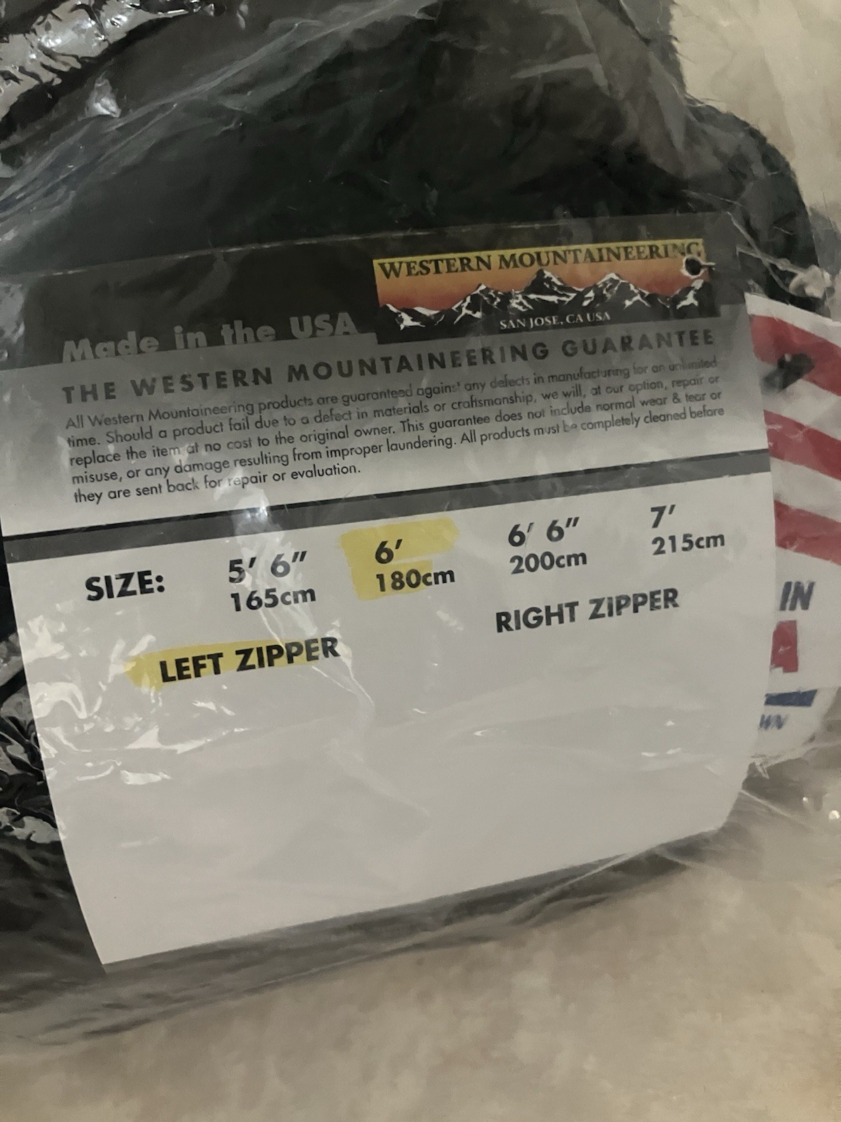 Western Mountaineering Highlite Goose Down Sleeping Bag 6’0”