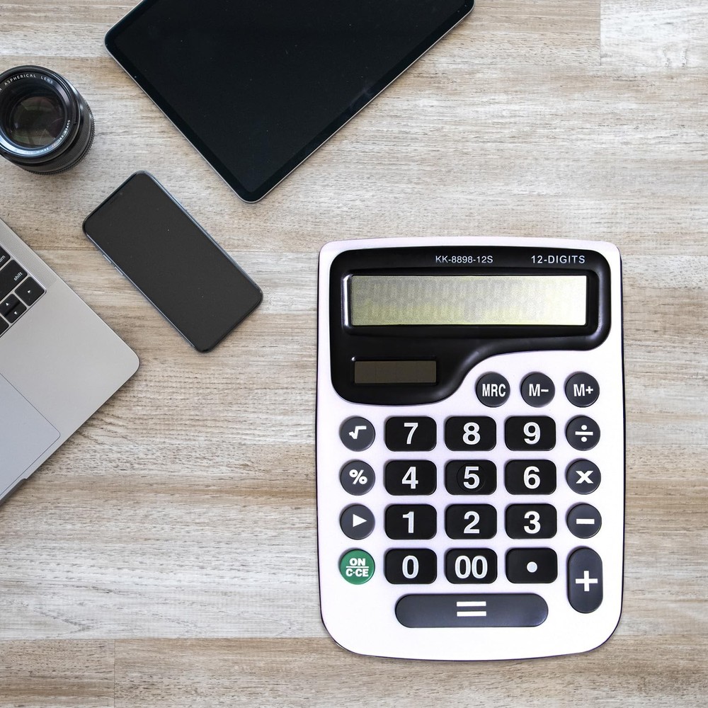 12 Digit Desktop Calculator with Large LCD Display and Sensitive Button, Dual...