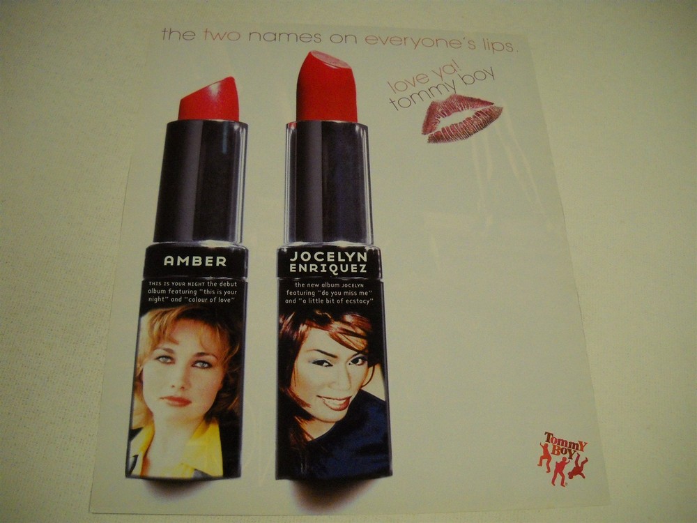 AMBER and JOCELYN ENRIQUEZ are on everyone's lips... 1997 Promo Display Ad