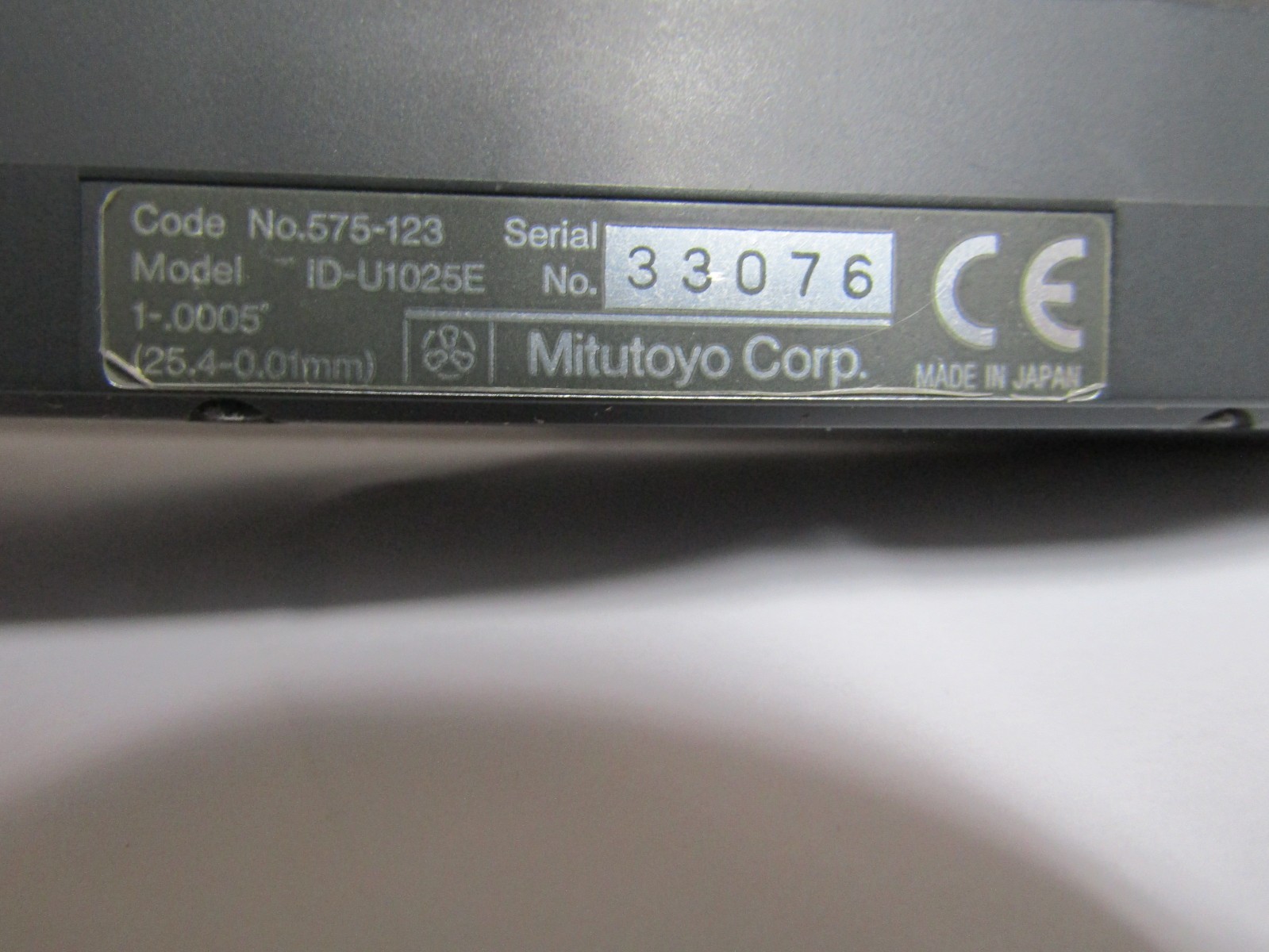 Mitutoyo Absolute Digimatic Indicator 575-123 ID-U1025E in/mm 1" Travel