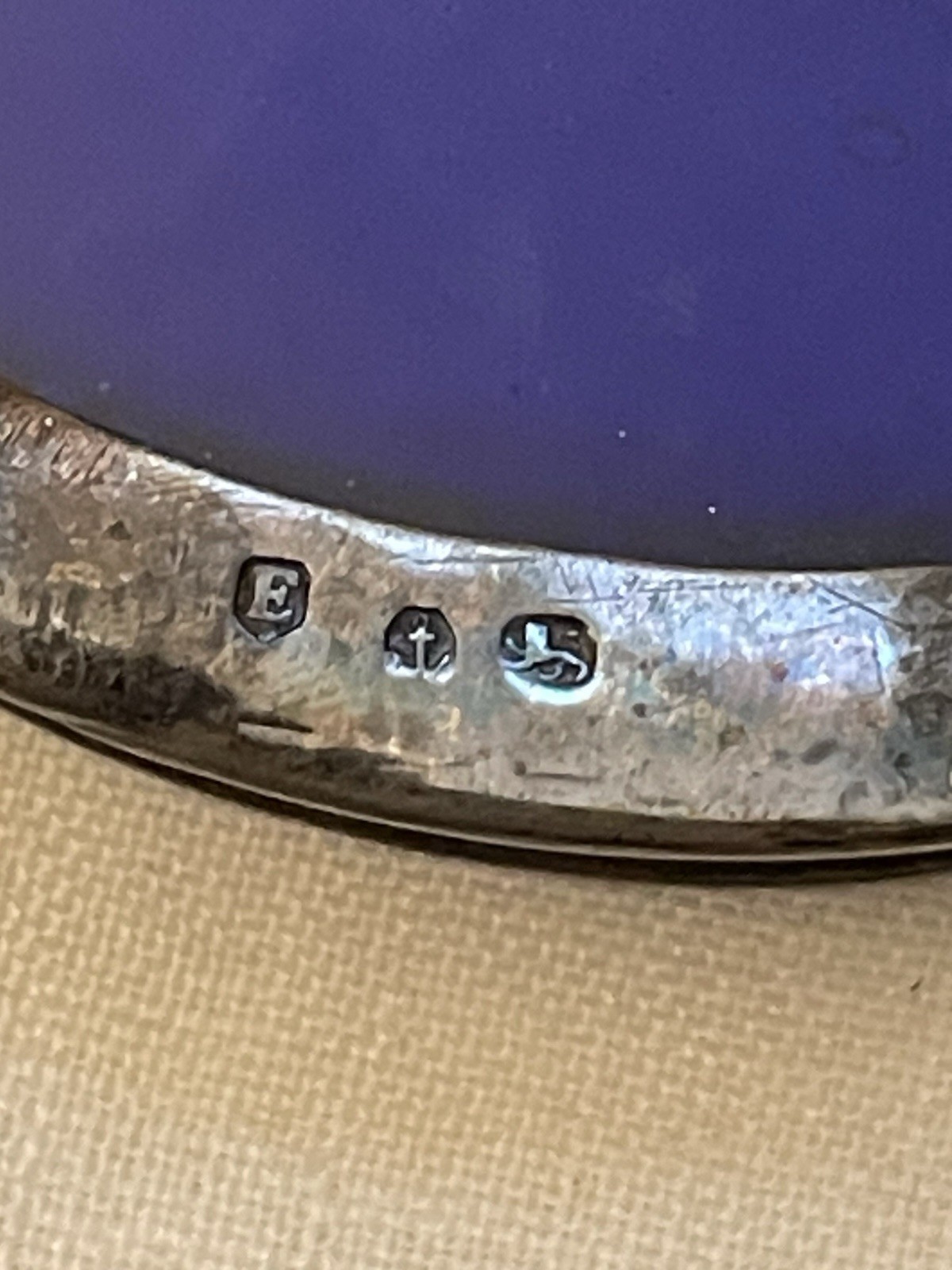 4 Victorian Sterling Silver Colbalt Salt Cellars with spoons (2 Stlg) 156g .925