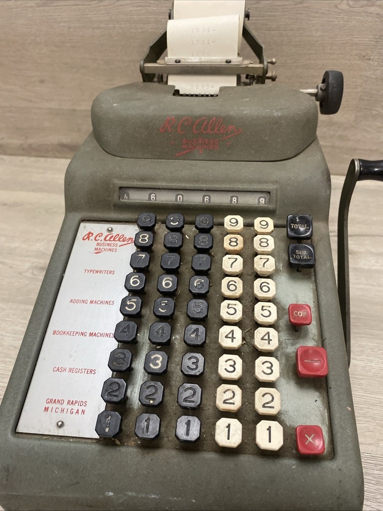 Vintage 1940s RC Allen Figuring Machine Adding Subtracting