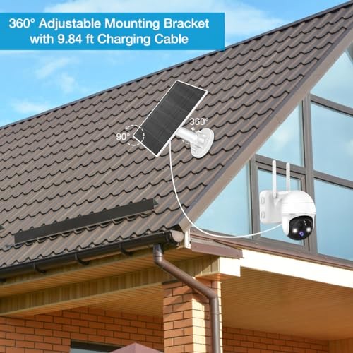 Solar Panel for Security Camera,5W USB Solar Panel for Cameras DC 2 pack