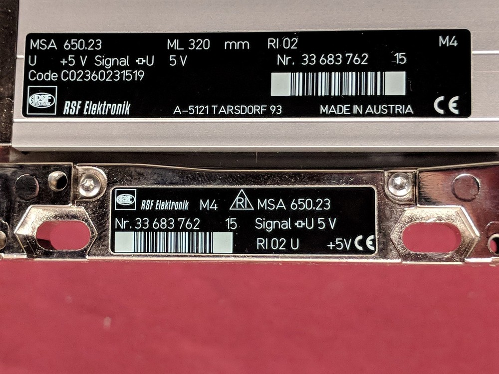 RSF ELEKTRONIK MSA 650.23 Sealed Linear Encoder 320mm Travel