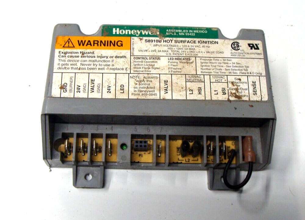 Honeywell S8910U Universal Intermittent Pilot Ignition Module