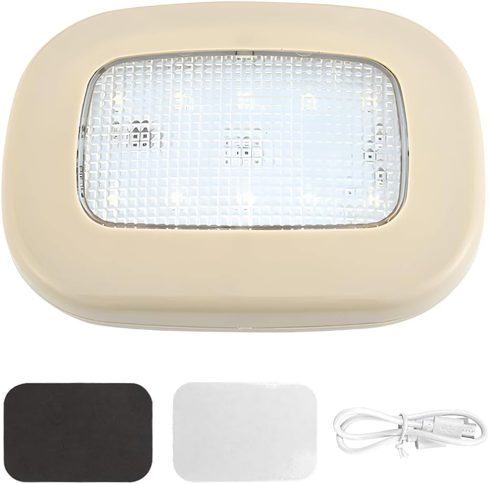 Magnetic Dome Light for Car, LED Press Switch USB Rechargeable Car Interior Ceil