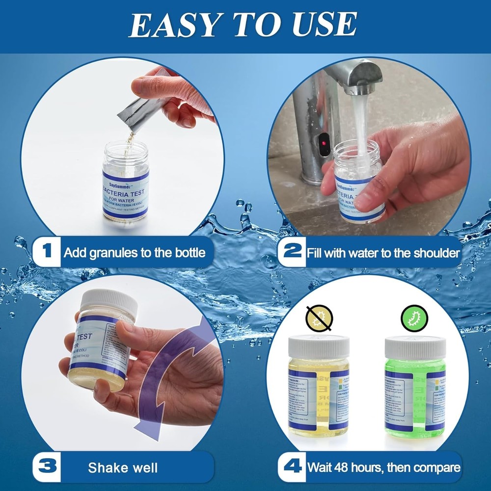 Bacteria Water Kit for Coliform & E. coli, 6-Pack Home Well Water Testing