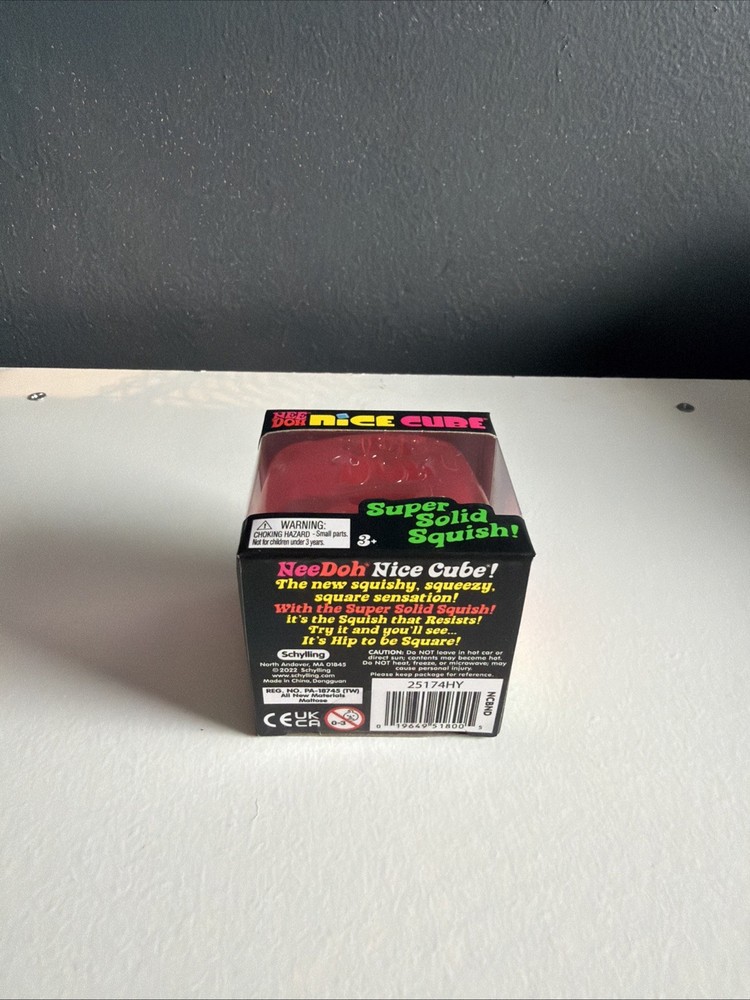 Nee Doh Nice Cubes Ice Cube Toy Fidget Super Solid Squish Pink