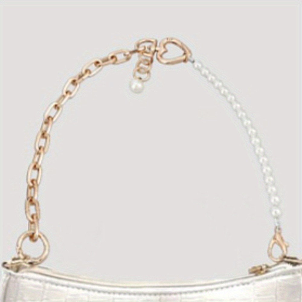 1box 2pcs 2 colors ABS Pearl bag Chain with Alloy Clasp for Replaceable Strap