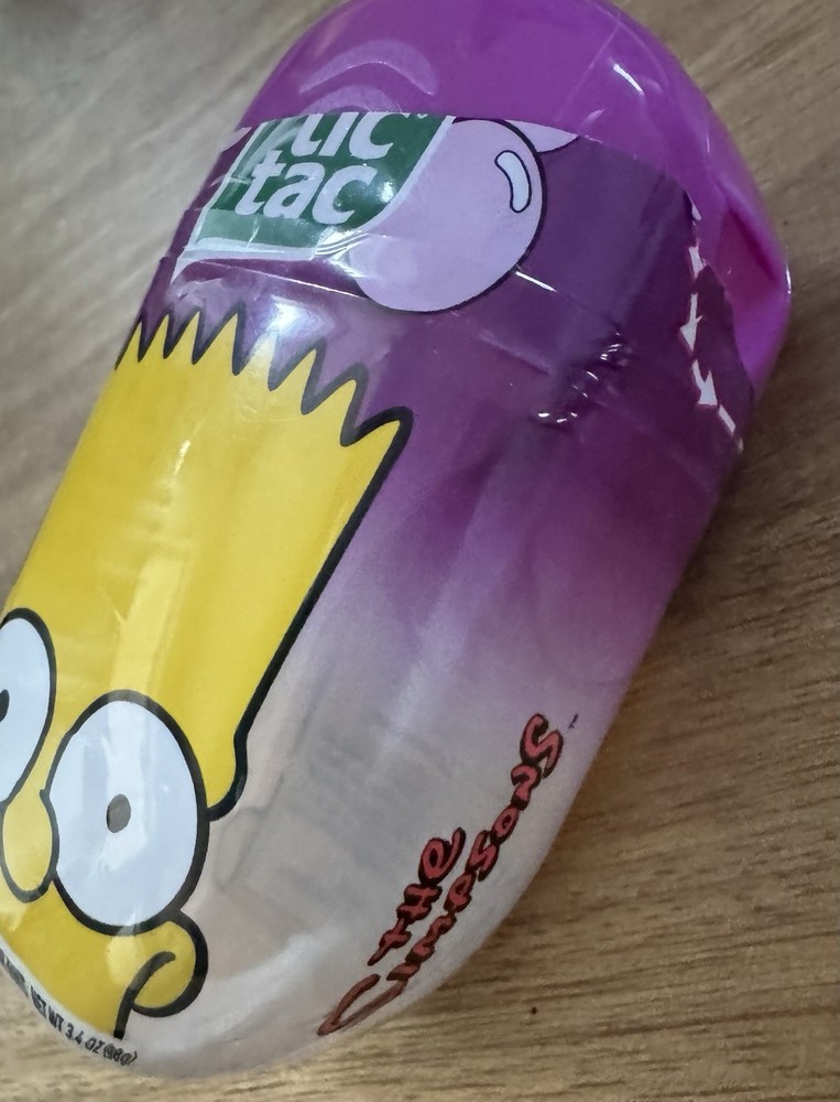 Limited Edition Bart Simpson EMPTY TIC-TAC Container for Arts Crafts/Storage Etc