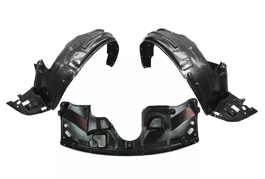 Front Fender Liner & Engine Under Cover Set w/ Clips For 2005-2010 Honda Odyssey