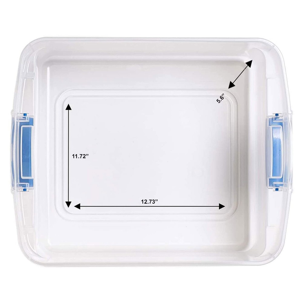 Homz 15.5 Qt Plastic Stackable Storage Container with Secure Lid, Clear (4 Pack)