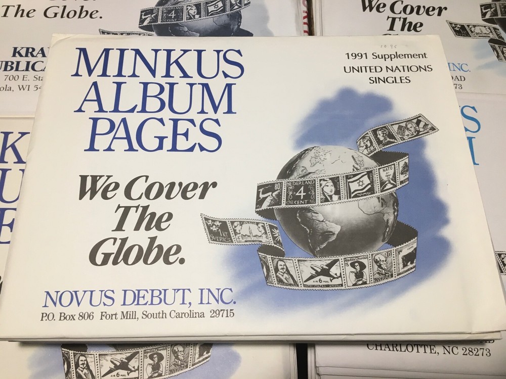 New Minkus United Nations Singles Stamp Album Supplement Pages- 1991