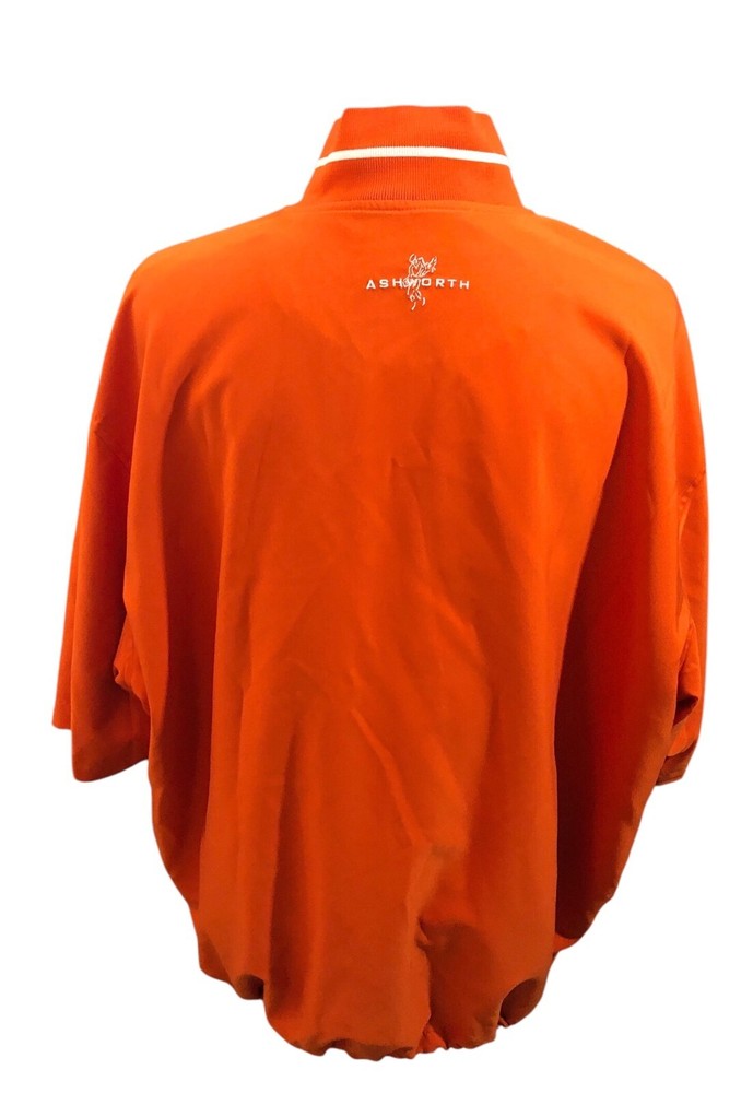 Ashworth Weather Systems Pullover Jacket Short Sleeve Mens Orange Large