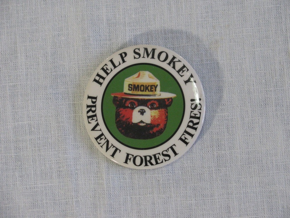Vtg Help Smokey Prevent Forest Fires! Pinback Button r