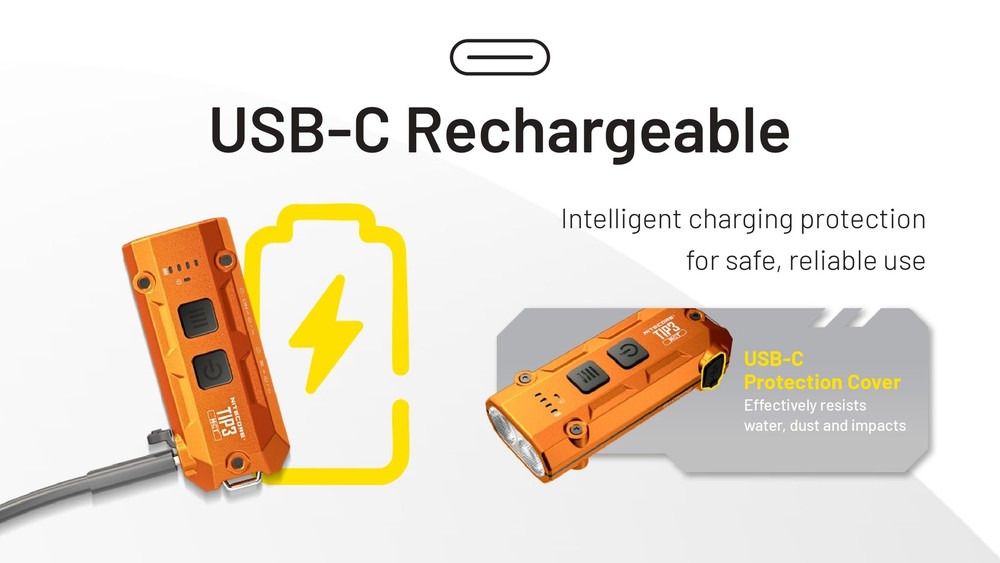 Nitecore TIP3 720 Lumen Rechargeable Keychain Flashlight (Blue)