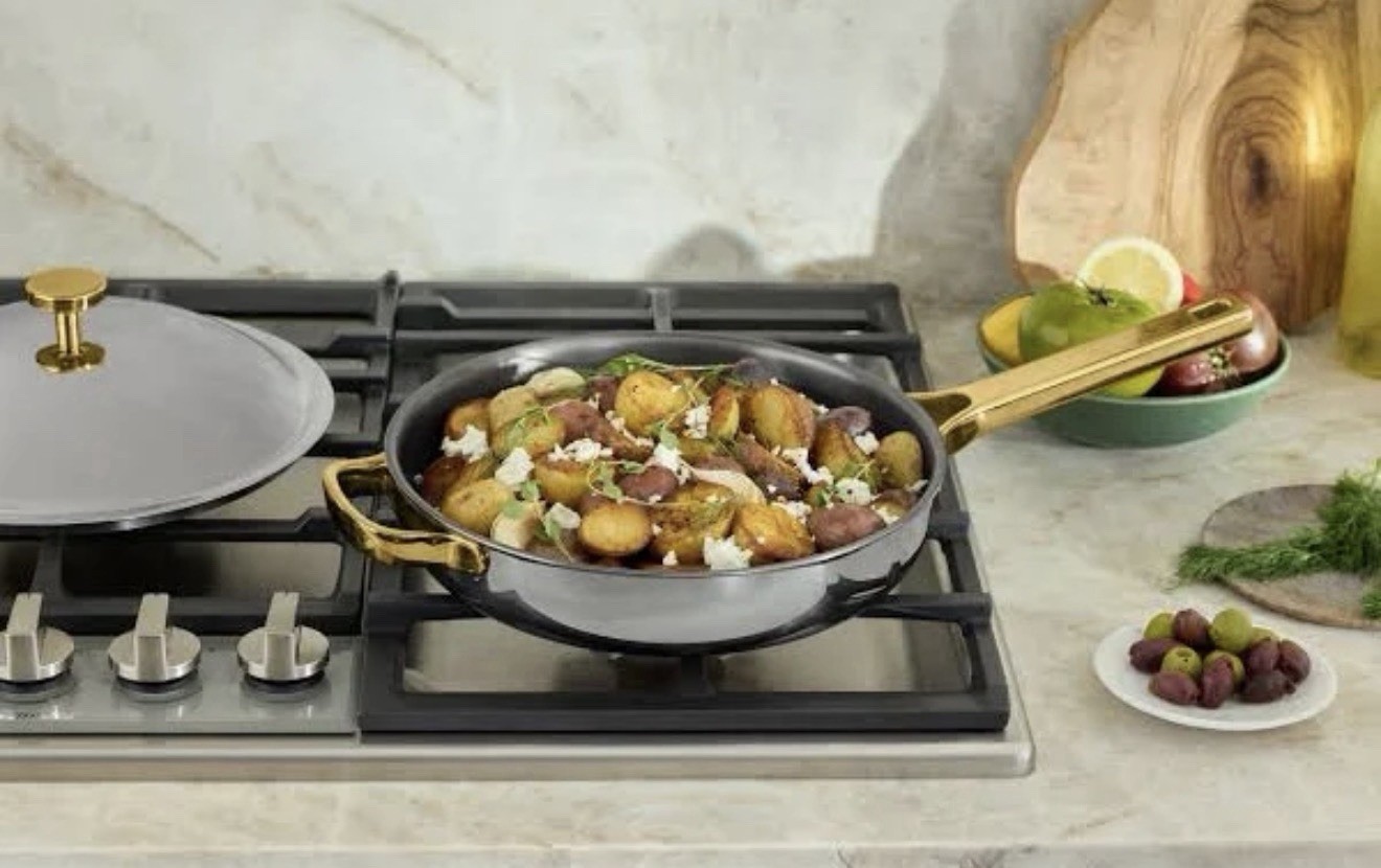 Our Place Titanium Always Pan Pro Gold 2.96 Qt / 2.8 L Chrome W Spatula