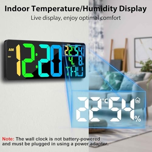 [Oversized] 18" Digital Wall Clock Large Display, 11 RGB 18 inch Basic Model