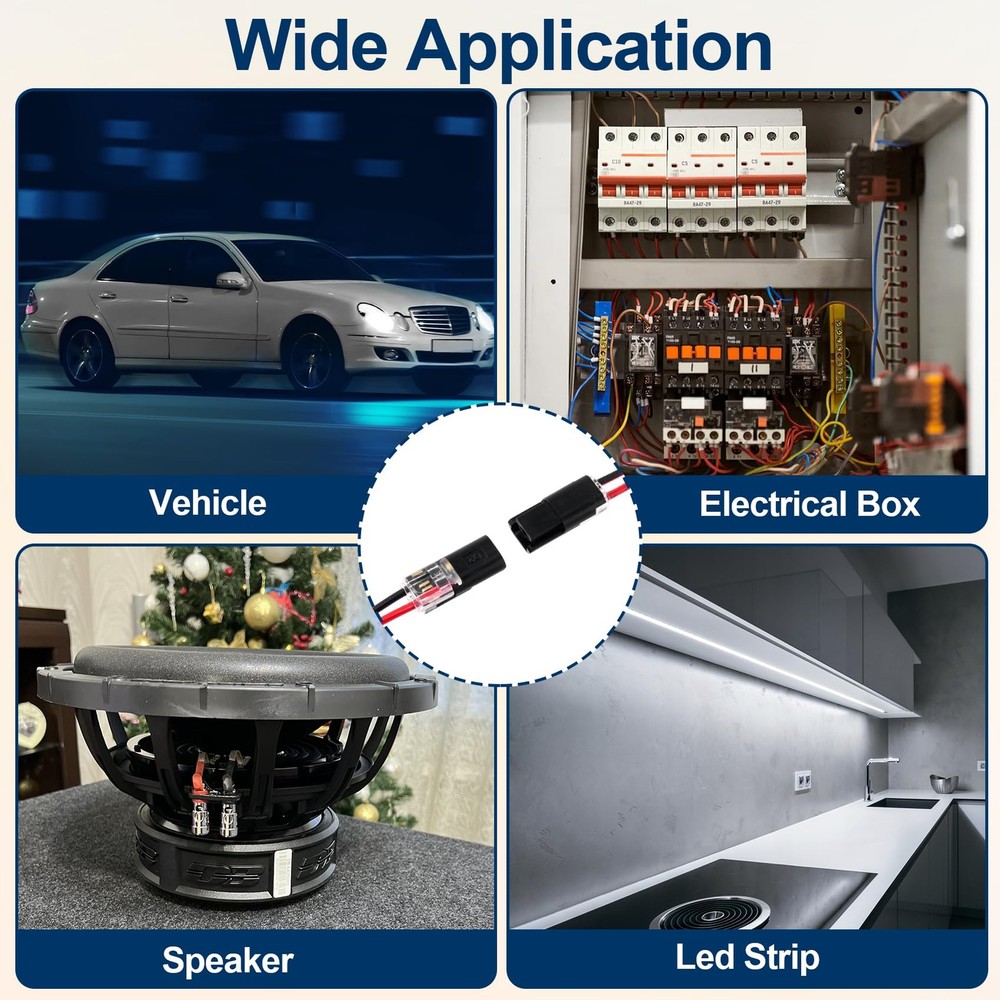 60pcs Quick Clip Fasteners Wire Connector, Plugin Cable Quick Connectors with...