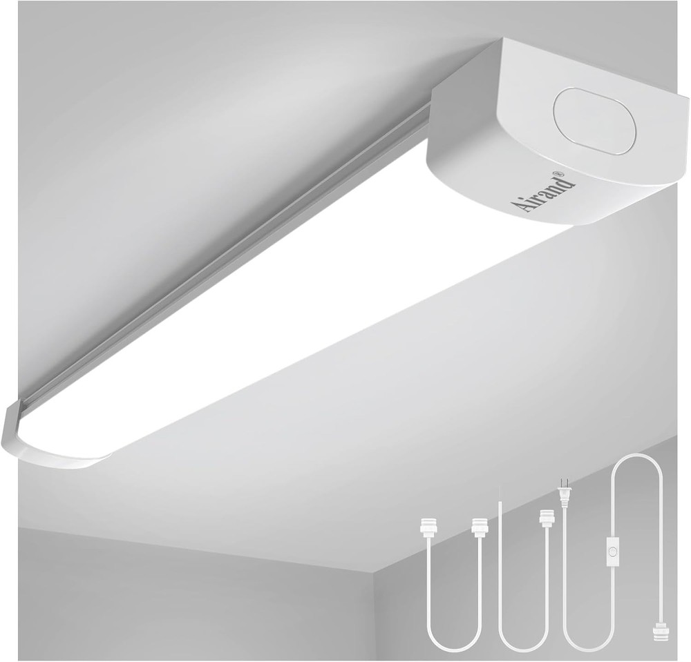 Ceiling Lights LED Plug in 2ft Flushmount LED Tube Light 5000K Linkable