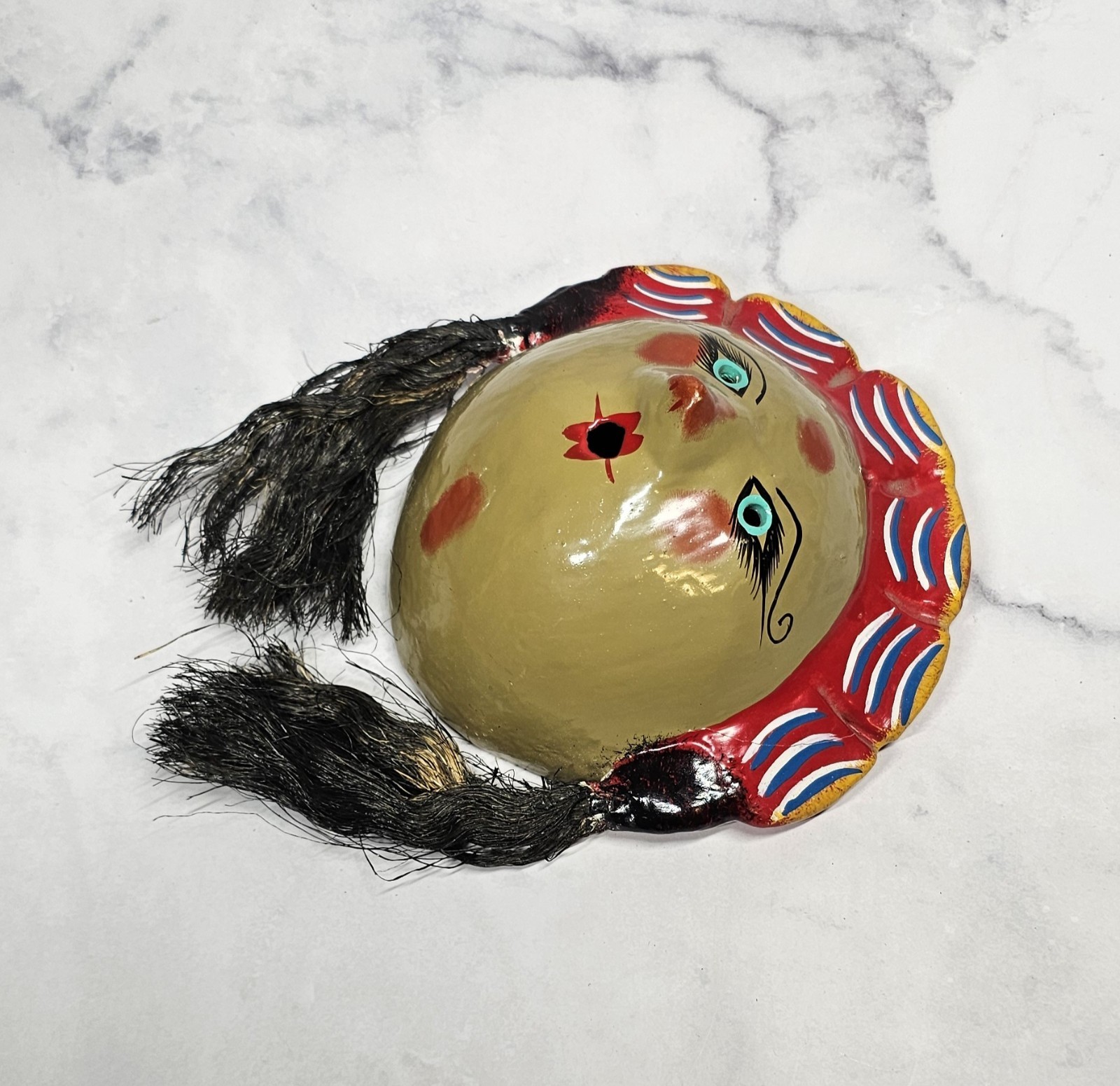 Hand Crafted Mexican Folk Art Coconut Mask