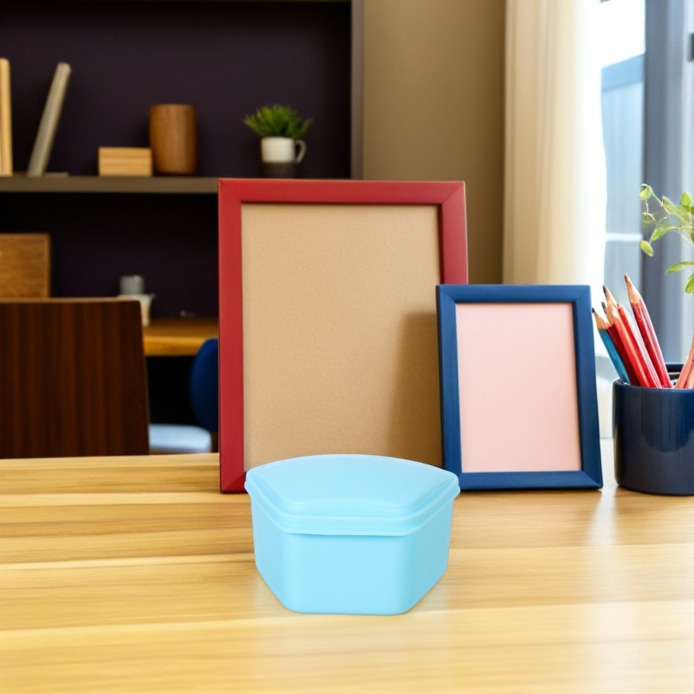 4 Pcs Portable Dentures Box Storage Case Soaking Container Holder Retainer