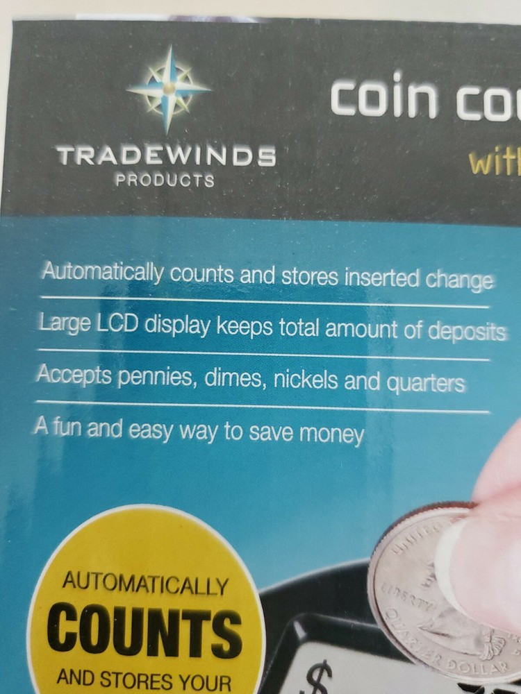 Coin Counting Jar with Digital Display,automatically counts inserted change.